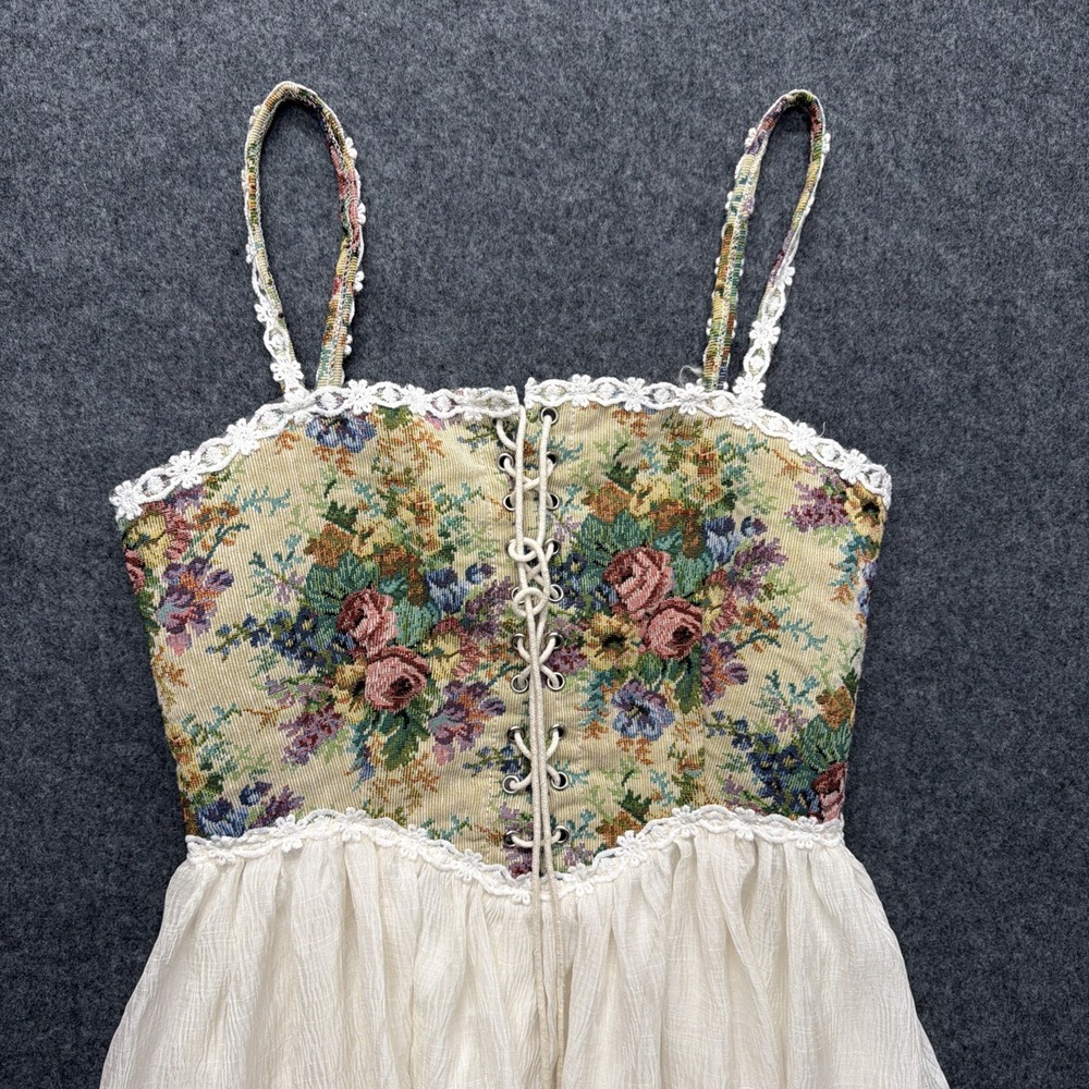 Cider Women's Small Renaissance Style Secret Garden Corset Mini Dress Tapestry - Picture 6 of 8